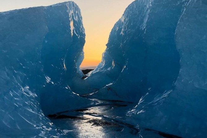 Crystal Blue Ice Cave Adventure - Entering the seasonal ice cave