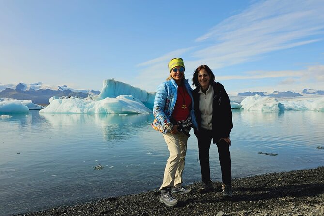 Diamond Beach & Jökulsárlón Floating Glacier Guided Day Tour - Walking beside Diamond Beach