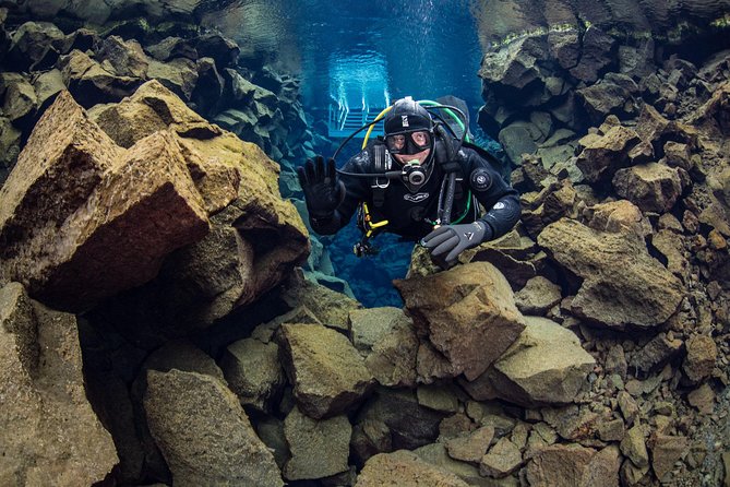 Dive the Divide: Silfra Fissure Scuba Tour | Reykjavik Pickup - Entering Silfra Deep Crack