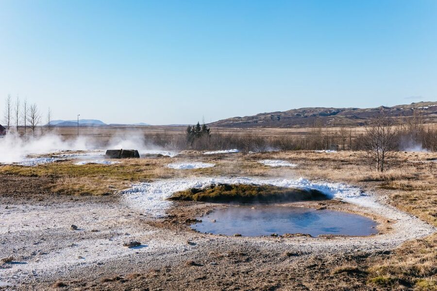 From Reykjavik: Golden Circle and Glacier Snowmobiling - Strokkur and the hot springs at Geysir