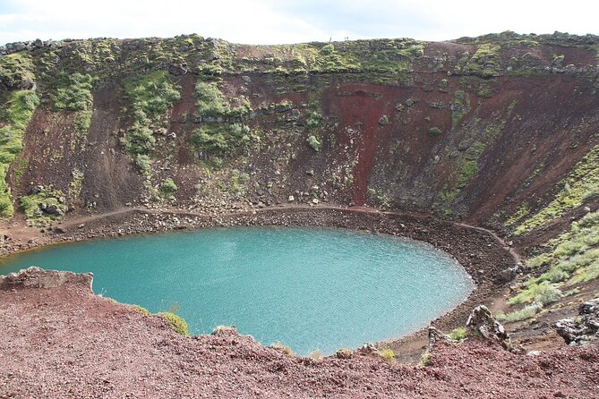 Golden Circle and Sky Lagoon Full-Day Tour - Kerid crater: red rock and blue water