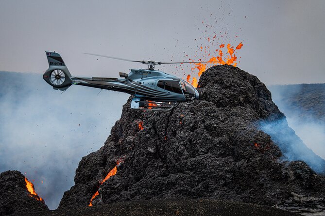 Helicopter Tour Over Iceland’s Reykjanes Volcano Eruption Site - Flying toward Reykjanes from Reykjavík