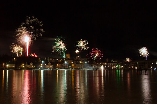 New Years Fireworks by Boat from Reykjavik - Inside the boat, outside for the big moment