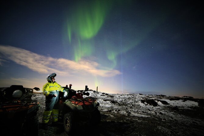 Northern Lights ATV Quad Adventure from Reykjavik - Riding toward Hafravatn and Mount Hafrafell