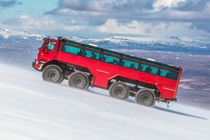 Red Glacier Monster Truck on Langjokull Glacier from Gulfoss - What the $191 price includes