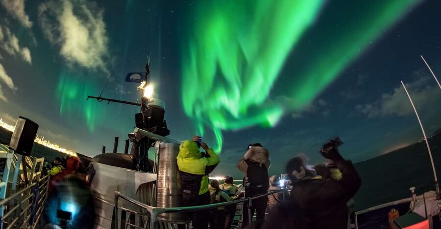 Reykjavik: 2-Hour Northern Lights by Boat with Backup Plan - Leaving Reykjavik’s Old Harbor for the aurora