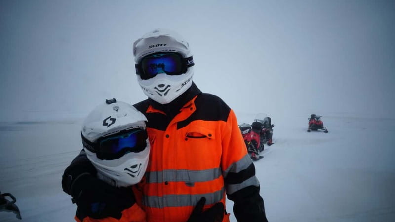 Reykjavik: Golden Circle Super Jeep and Snowmobile Tour - Getting ready at the glacier base camp