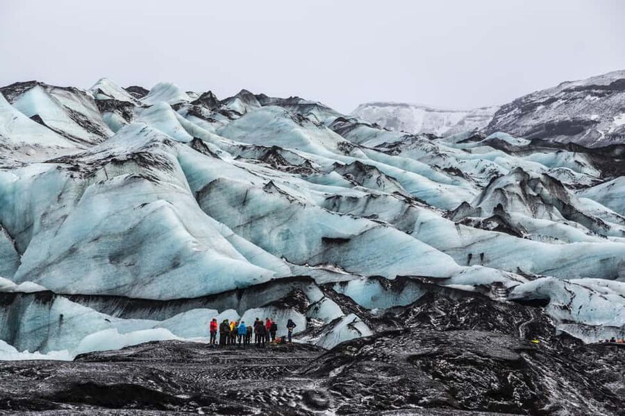 South Coast, Glacier Hike and Northern Lights Winter Tour - Volcano views on the road south