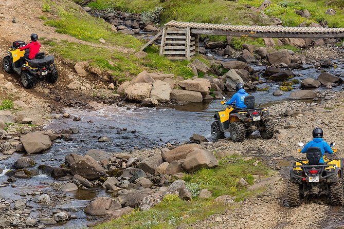 Twin Peaks ATV Iceland Adventure from Reykjavik - Practicing before the convoy leaves